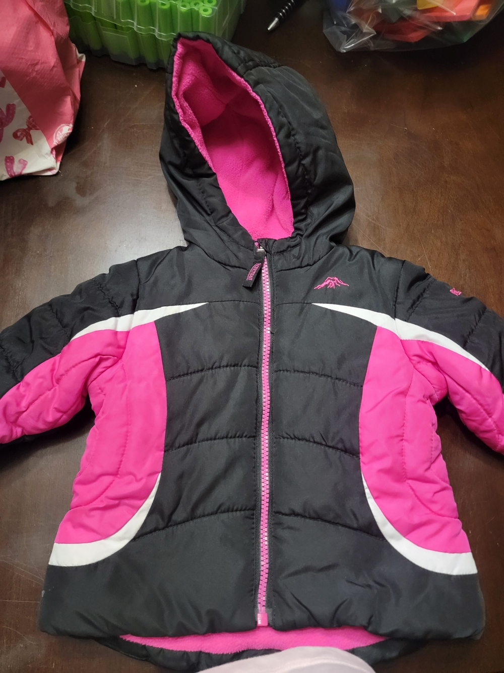 Pacific Trail Black Jacket with Bright Pink Lining